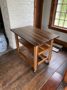 Cherry TV Table on Casters